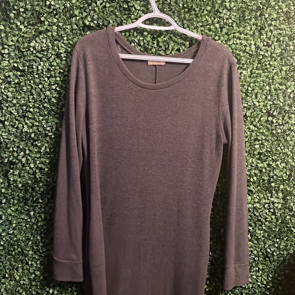 Grey Winter Chin Length Dress with Pockets - Picture 1 of 3